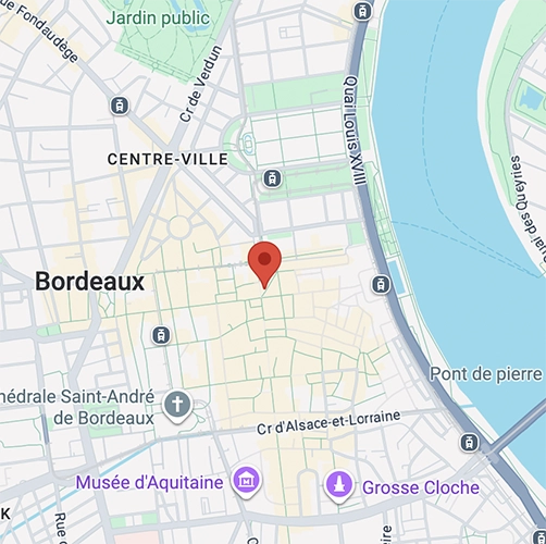 Carte de Bordeaux et localisation de l'agence